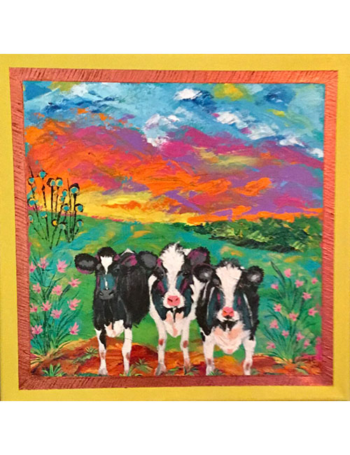 1_0015_Cow-Sunset-Acrylic-on-Canvas-12-x-12-x-12-350